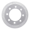 R1 00-02 Dodge Ram 3500 Rear Left Drilled & Slotted Silver Brake Rotor