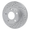 R1 76-82 BMW 528I Front Left Drilled & Slotted Silver Brake Rotor