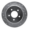 R1 97-07 Chrysler Town & Country Rear Left Drilled & Slotted Silver Brake Rotor
