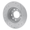 R1 69-81 BMW 2800 Rear Left Drilled & Slotted Silver Brake Rotor