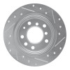 R1 69-81 BMW 2800 Rear Left Drilled & Slotted Silver Brake Rotor