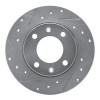 R1 89-91 Peugeot 405 Rear Left Drilled & Slotted Silver Brake Rotor
