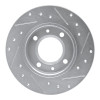 R1 89-91 Peugeot 405 Rear Left Drilled & Slotted Silver Brake Rotor