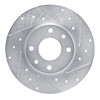 R1 89-91 Peugeot 405 Front Right Drilled & Slotted Silver Brake Rotor