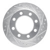 R1 89-93 Dodge W350 Front Right Drilled & Slotted Silver Brake Rotor