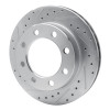 R1 89-93 Dodge W350 Front Left Drilled & Slotted Silver Brake Rotor