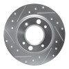 R1 71-89 Peugeot 505 Rear Left Drilled & Slotted Silver Brake Rotor