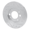 R1 71-89 Peugeot 505 Rear Left Drilled & Slotted Silver Brake Rotor