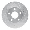 R1 87-90 Chrysler Town & Country Front Right Drilled & Slotted Silver Brake Rotor