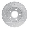 R1 87-90 Chrysler Town & Country Front Right Drilled & Slotted Silver Brake Rotor