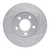 R1 87-90 Chrysler Town & Country Front Left Drilled & Slotted Silver Brake Rotor