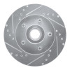 R1 87-90 Dodge DAKOTA RWD Front Left Drilled & Slotted Silver Brake Rotor