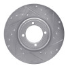 R1 69-89 Peugeot 504 Front Right Drilled & Slotted Silver Brake Rotor