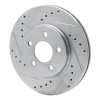 R1 86-90 Chrysler Town & Country Front Left Drilled & Slotted Silver Brake Rotor