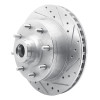 R1 78-97 Dodge B200 / B200 Van / B250 Front Right Drilled & Slotted Silver Brake Rotor