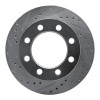 R1 71-97 Dodge D300 Front Left Drilled & Slotted Silver Brake Rotor