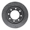R1 71-97 Dodge D300 Front Left Drilled & Slotted Silver Brake Rotor