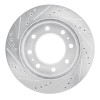 R1 73-93 Dodge B350 Front Right Drilled & Slotted Silver Brake Rotor