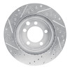 R1 74-81 Dodge W150 Front Right Drilled & Slotted Silver Brake Rotor