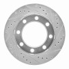 R1 75-93 Dodge W200 Front Right Drilled & Slotted Silver Brake Rotor