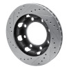 R1 75-93 Dodge W200 Front Right Drilled & Slotted Silver Brake Rotor