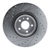 R1 17-25 Volvo S90 Front Right Drilled & Slotted Silver Brake Rotor