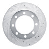 R1 80-93 Dodge W200 Front Right Drilled & Slotted Silver Brake Rotor