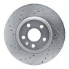 R1 17-25 Volvo V90 Front Left Drilled & Slotted Silver Brake Rotor