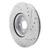 R1 17-25 Volvo V90 Front Left Drilled & Slotted Silver Brake Rotor