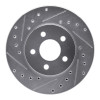 R1 84-95 Chrysler LeBaron GTC & GTS Front Left Drilled & Slotted Silver Brake Rotor