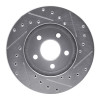 R1 84-95 Chrysler LeBaron GTC & GTS Front Left Drilled & Slotted Silver Brake Rotor