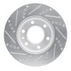 R1 06-25 American Coach PatRiot Front Right Drilled & Slotted Silver Brake Rotor