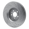 R1 14-23 Dodge Charger Front Left Drilled & Slotted Silver Brake Rotor