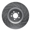 R1 14-23 Dodge Charger Front Left Drilled & Slotted Silver Brake Rotor