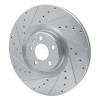R1 16-26 Volvo XC90 Front Left Drilled & Slotted Silver Brake Rotor