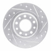 R1 13-16 Dodge DART Rear Left Drilled & Slotted Silver Brake Rotor