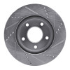 R1 07-17 Dodge CALIBER Front Left Drilled & Slotted Silver Brake Rotor