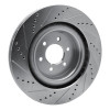 R1 03-17 Dodge Viper Rear Right Drilled & Slotted Silver Brake Rotor