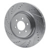 R1 03-17 Dodge Viper Rear Left Drilled & Slotted Silver Brake Rotor