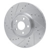 R1 16-26 Polestar Polestar 2 Front Left Drilled & Slotted Silver Brake Rotor