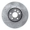 R1 10-16 Volvo XC60 Front Left Drilled & Slotted Silver Brake Rotor