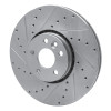 R1 10-16 Volvo XC60 Front Left Drilled & Slotted Silver Brake Rotor