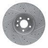 R1 10-16 Volvo XC60 Front Left Drilled & Slotted Silver Brake Rotor