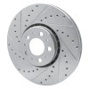 R1 03-14 Volvo XC90 Front Left Drilled & Slotted Silver Brake Rotor