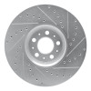 R1 03-14 Volvo XC90 Front Left Drilled & Slotted Silver Brake Rotor