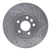 R1 07-18 Land Rover Range Rover Evoque Front Right Drilled & Slotted Silver Brake Rotor