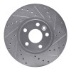 R1 07-18 Land Rover Range Rover Evoque Front Left Drilled & Slotted Silver Brake Rotor