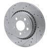 R1 03-14 Volvo XC90 Rear Left Drilled & Slotted Silver Brake Rotor