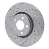 R1 03-09 Volvo S60 Front Left Drilled & Slotted Silver Brake Rotor