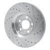 R1 03-09 Volvo S60 Front Left Drilled & Slotted Silver Brake Rotor